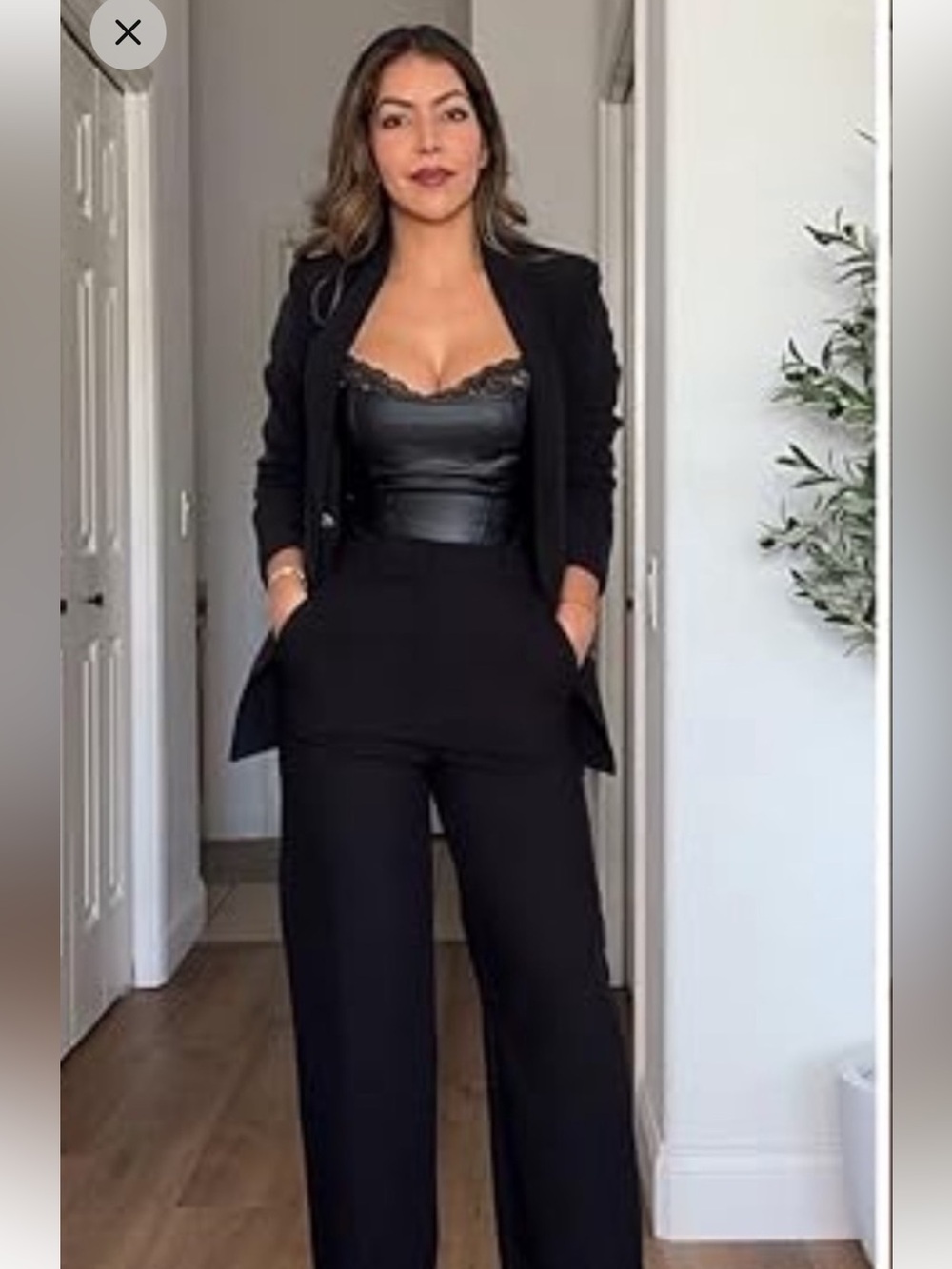 New NWT Popilush Leather bodysuit body contouring faux black leather sz L - Picture 4 of 10